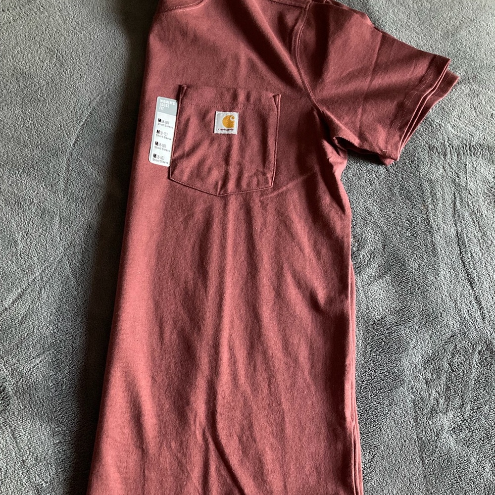 Carhartt Women's Short Sleeve Tee - Maroon - Picture 4 of 5
